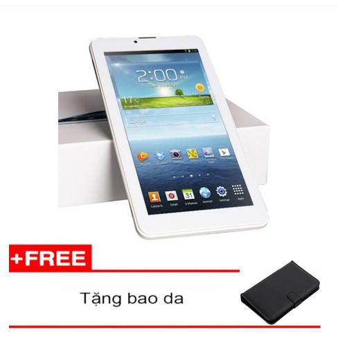 Máy tính bảng Matsuma 7inch 3G Quardcore (Ram 1G-Rom 16G) 2 Sim 2 Sóng  Trắng nắp nhôm vàng + tặng bao da