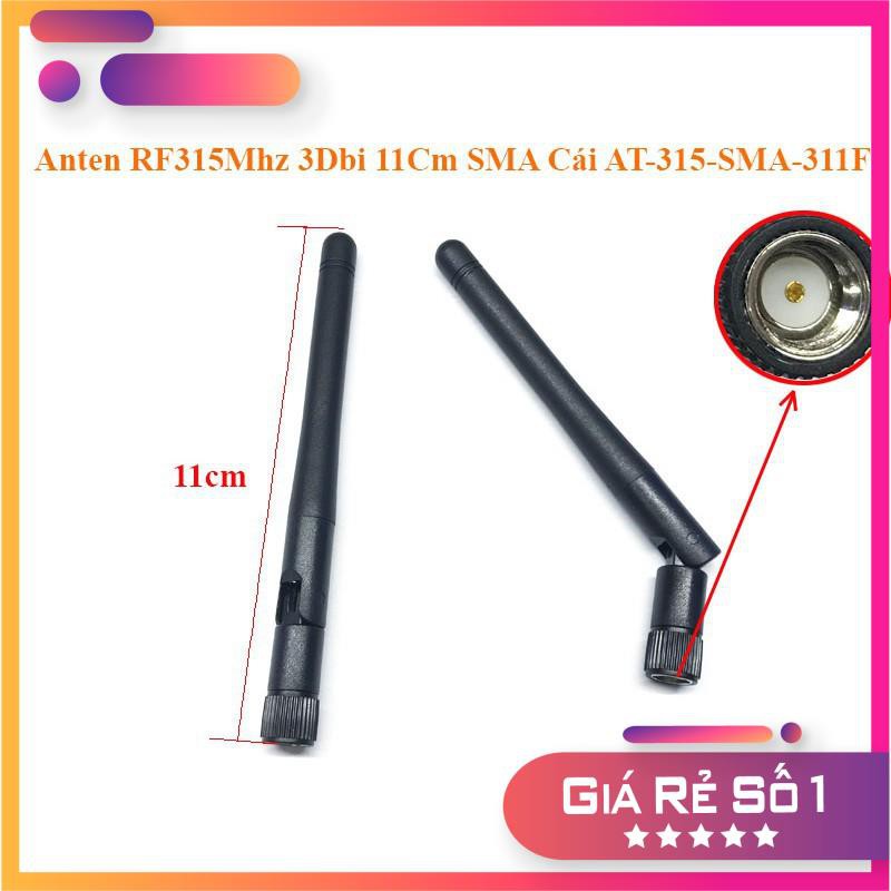 [Minh Hà] Anten RF315Mhz 3Dbi 11Cm SMA Cái AT-315-SMA-311F