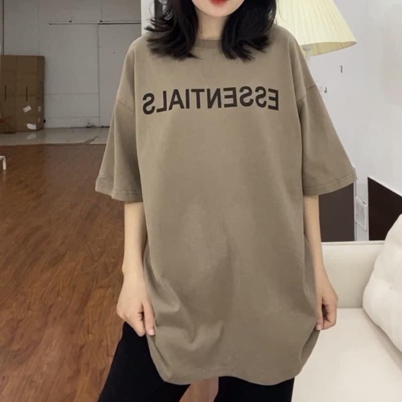 Áo thun nam nữ tay lỡ unisex ESSEN form rộng oversize basic tee phông cotton bốn màu trắng nâu xám đen cực dễ phối đồ | BigBuy360 - bigbuy360.vn