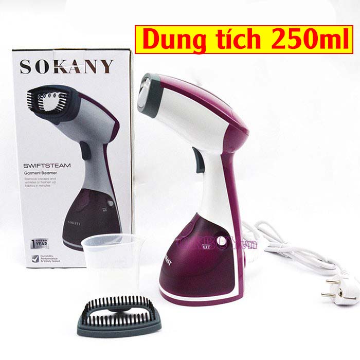 Bàn là hơi nước Sokany AJ-2205 trang bị 6 lỗ thoát hơi chuyên dụng, là phẳng mọi loại vải, tiết kiệm điện năng