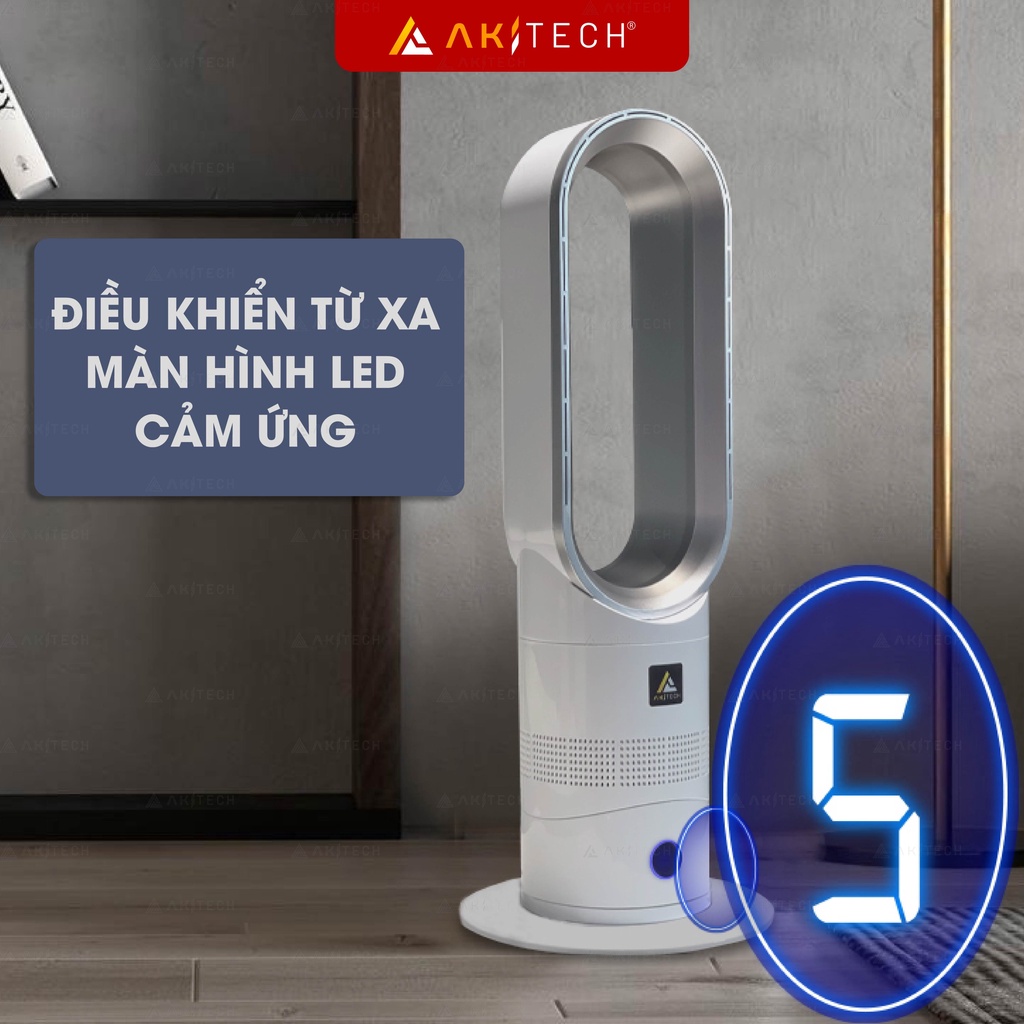 Máy lọc không khí tích hợp quạt không cánh AKI FRESH 8 cấp độ gió tự nhiên, bộ lọc HEPA 2 lớp