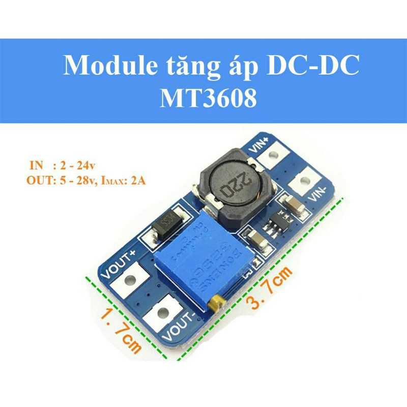 Mạch nguồn tăng áp DC MT3608 2A