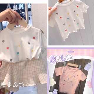 Mới áo thun nữ tay ngắn in hình trái tim