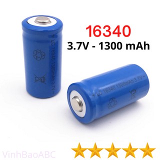 Pin Sạc 16340 3.7V 1300 mAh (Pin Chạy Quạt, Đèn, Đồ Chơi ...)