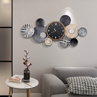 Decor trang trí đồng hồ treo tường, đồng hồ trang trí decor vintage gỗ mặt đen to