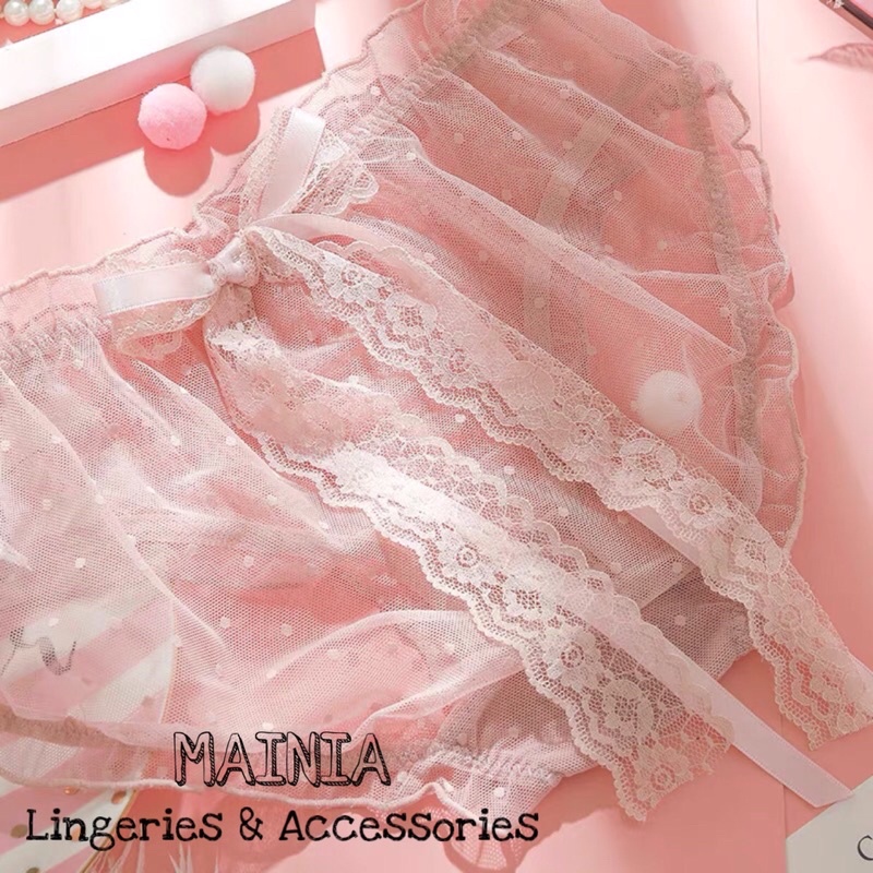 Quần Lót Ren Nữ Xuyên Thấu Đính Nơ Sau Dễ Thương Chíp Ren Nữ Cao Cấp Mainia Shop