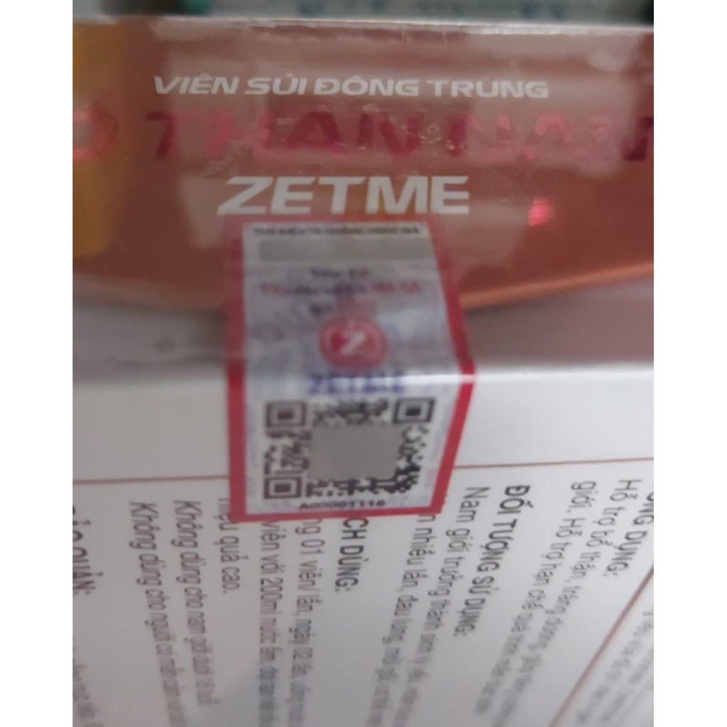 Viên sủi đông trùng bổ thận nam zetme