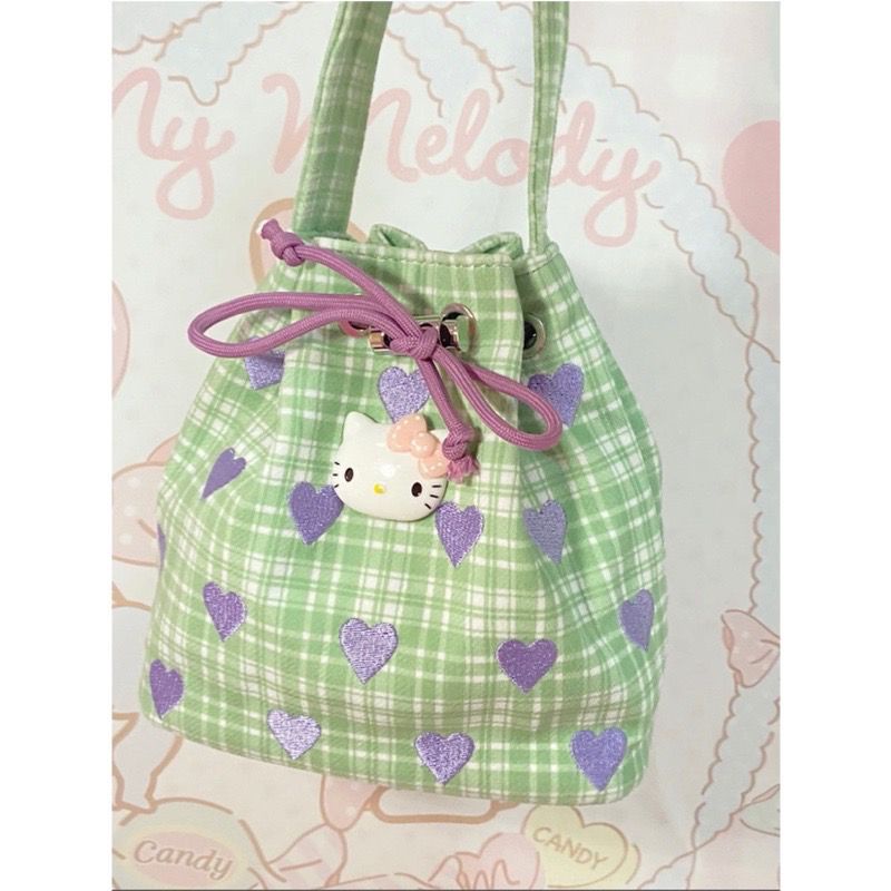 Hellokitty Túi Xách Bucket Đeo Vai / Kẹp Nách Màu Hồng Họa Tiết Hello Kitty Thời Trang Mùa Hè 2022