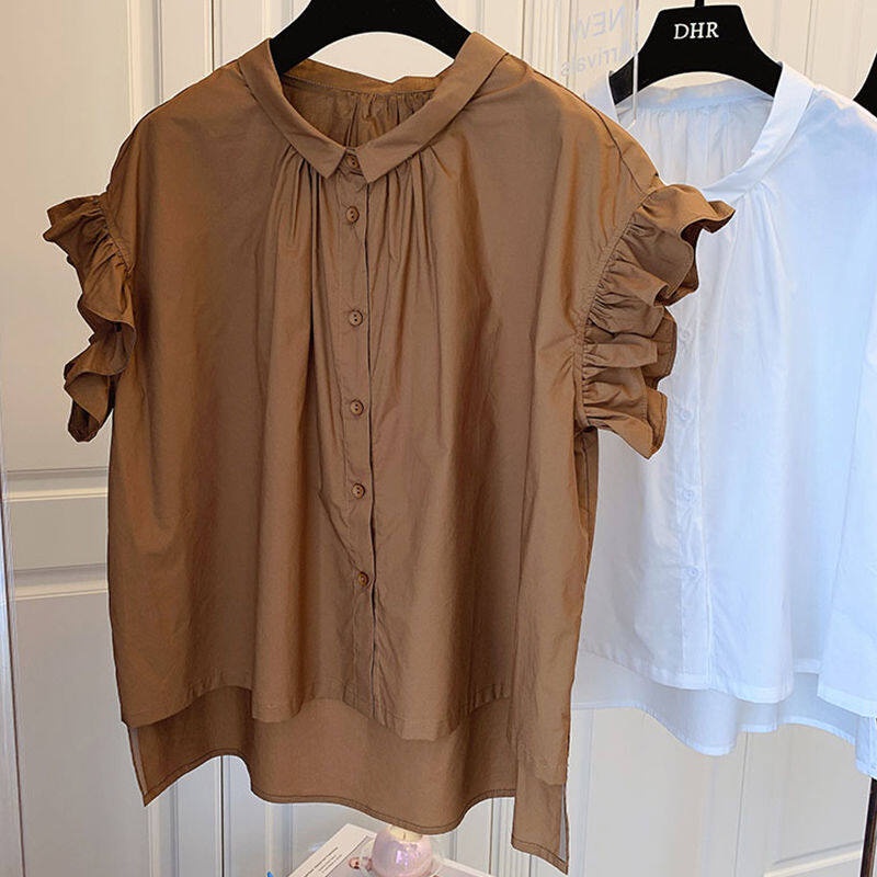 Áo Sơ Mi Cotton Tay Ngắn Dáng Rộng Phong Cách Pháp Thời Trang Mùa Hè 2022