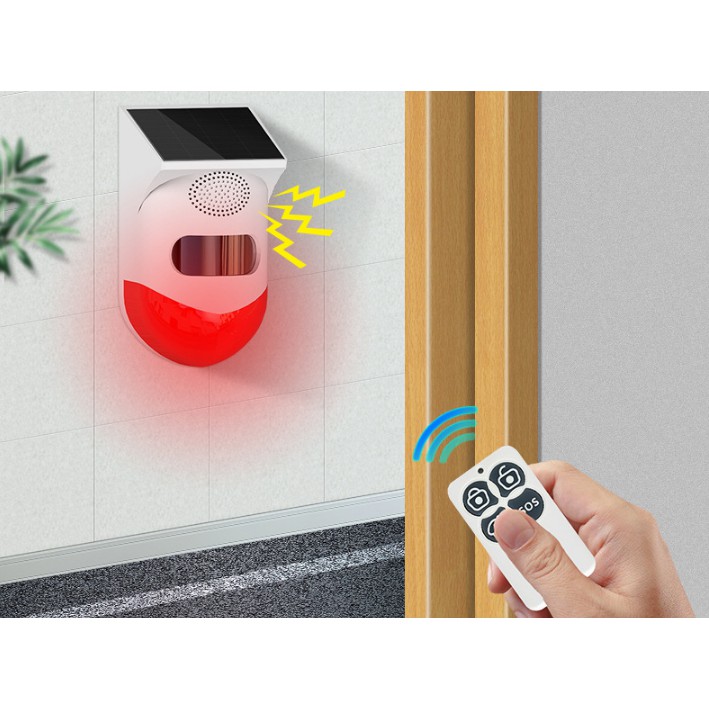 Loa Cảm Biến Báo Động Hồng Ngoại Năng Lượng Mặt Trời Sóng RF 433Mhz Wifi Tuya ER02
