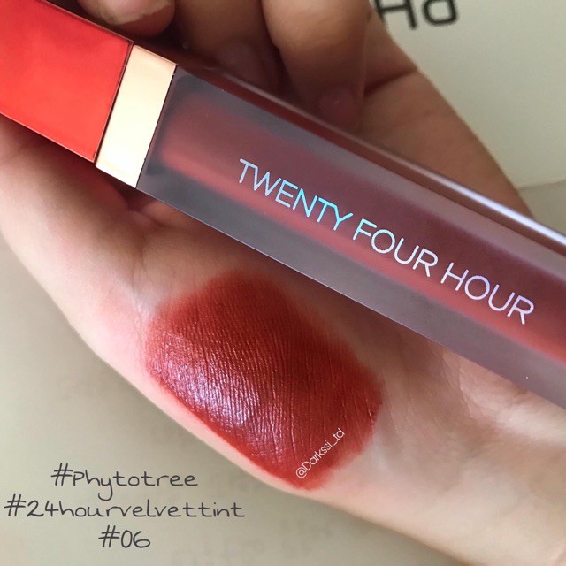 Son Kem Siêu Lì Phytotree Twenty Four Hour Velvet Tint màu #06 Đỏ Cam Cháy siêu đẹp