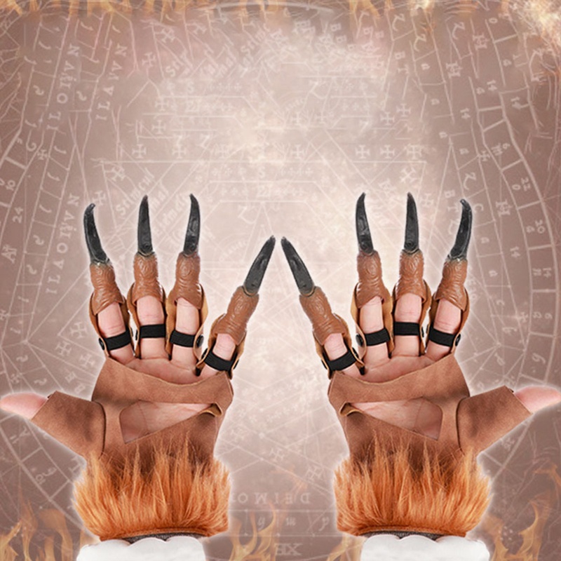 Găng Tay Da PU Hình Móng Vuốt Rồng Độc Đáo Cho Lễ Hội