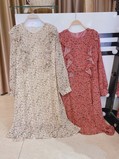 Váy hoa nhí vintage viền bèo Ulzzang🌻 Hàng Quảng Châu | BigBuy360 - bigbuy360.vn