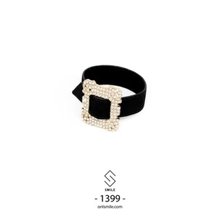 Smile - vòng tay da lộn gắn đá vuông hàng cao cấp - p1399/1400