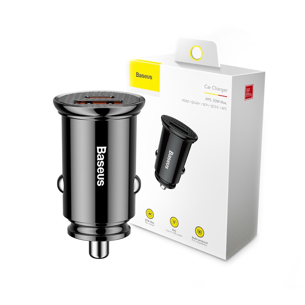 Tẩu sạc Nhanh 5A / 30W 2 cổng Trên Xe Hơi , ô tô Baseus cho Iphone , Samsung , Oppo , xiaomi