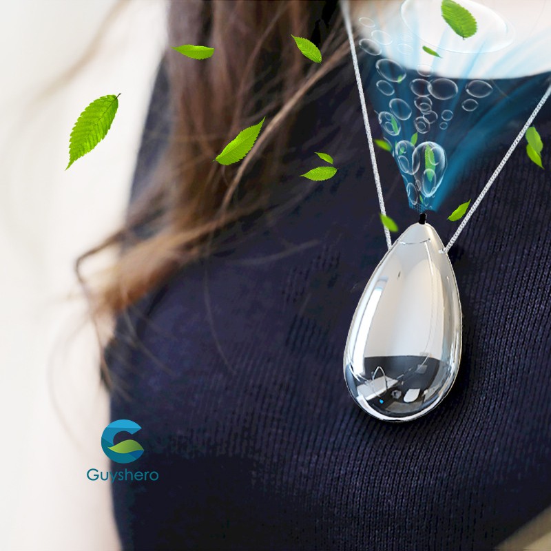 Guyshero Máy lọc không khí dạng vòng cổ ion âm sạc usb dùng cho người lớn và trẻ em