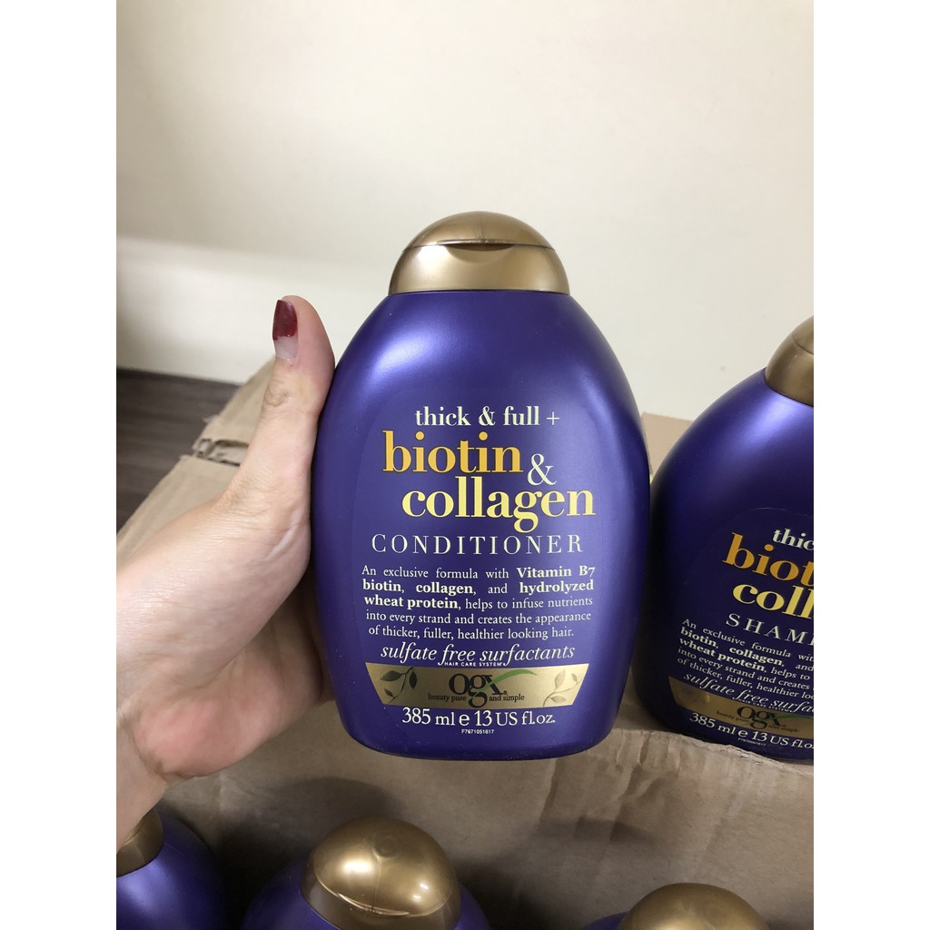 [ HÀNG ĐỨC ] Cặp Gội + Xả OGX Thick & Full Biotin & Collagen Shampoo