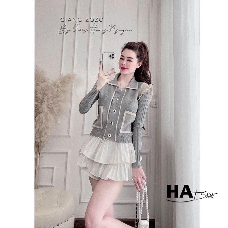 Bộ lụa cộc nữ tính, set cộc lụa hoạ tiết hoa kèm quần lụa vàng