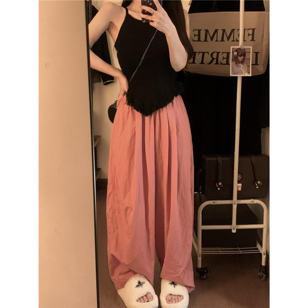 QADCOL Set Áo Thun Ngắn Tay + Quần ống rộng Thời Trang Nữ