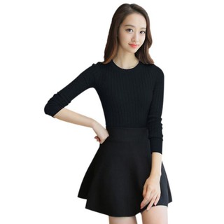 Áo len len mỏng tay dài cổ tròn