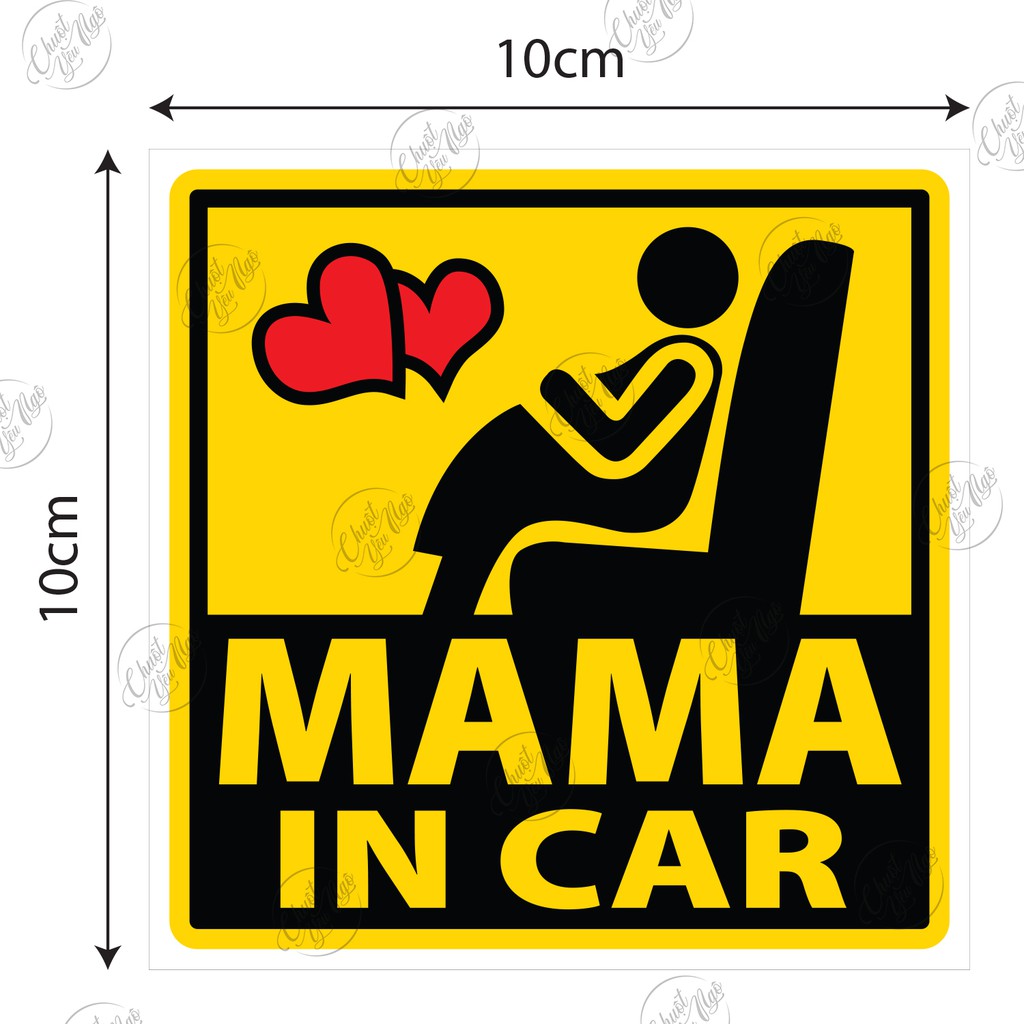 Combo 2 logo sticker 10cm x 10cm Baby MAMA In Car cho xe ô tô | BigBuy360 - bigbuy360.vn