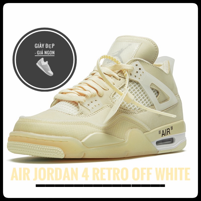 (Shop Giày Đẹp Giá Ngon) Giày jordan 4 vàng kem + full box