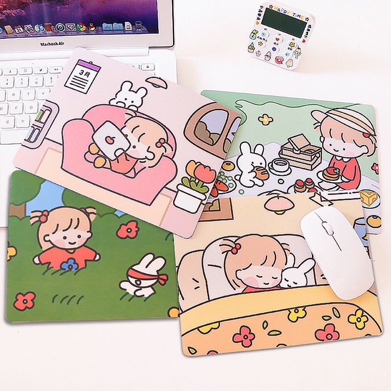 Miếng lót chuột, mouse pad hình em bé mái ngố cute