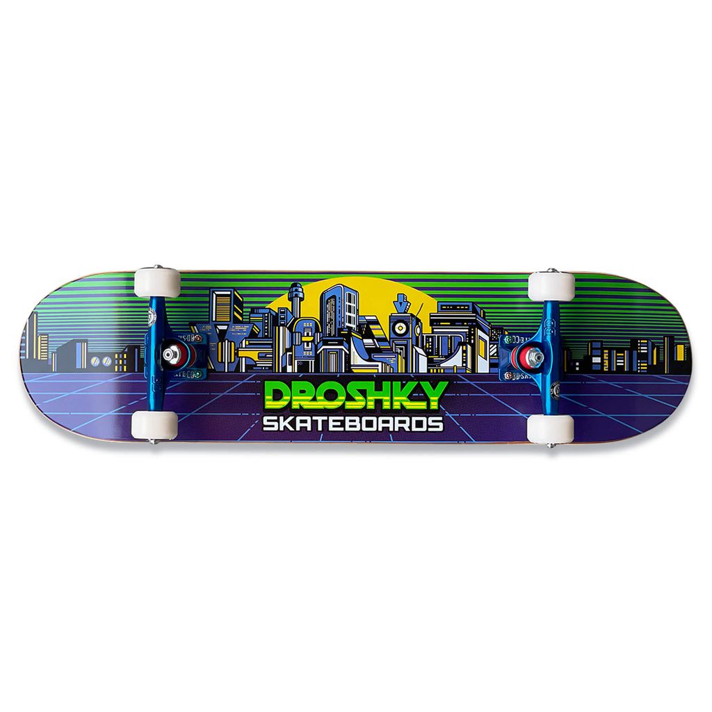 Ván Trượt Skateboard DROSHKY CYBERPUNK CITY BLUE CUSTOM COMPLETE 8.0