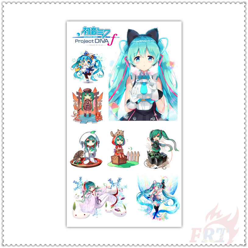 Hình xăm không thấm nước nghệ thuật cơ thể cho cánh tay chân gợi cảm hình anime Hatsune Miku Vocaloid