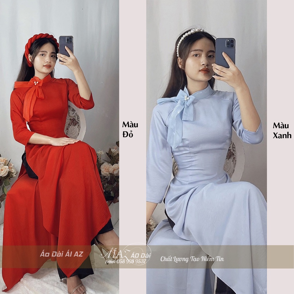 Áo Dài Truyền Thống Nữ Tay Lỡ AZ04
