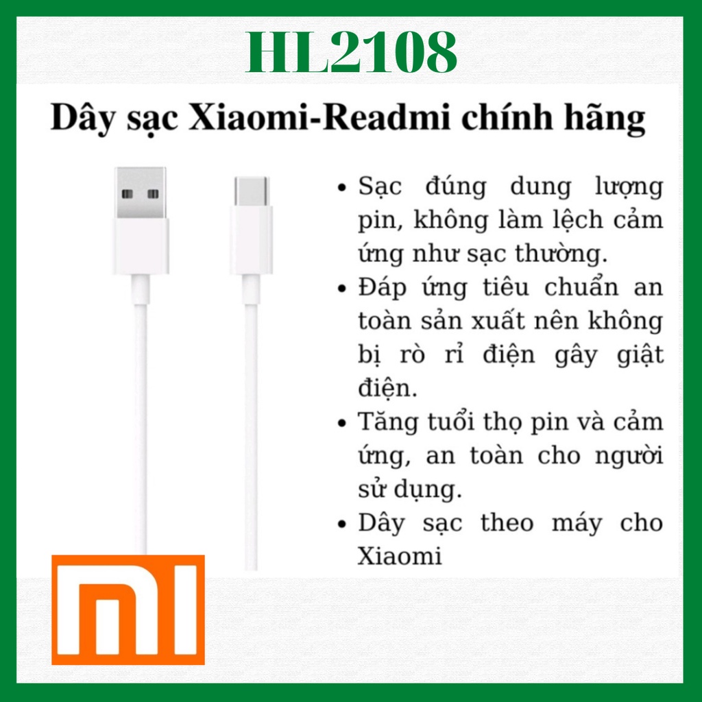 DÂY SẠC XIAOMI READMI CHÍNH HÃNG