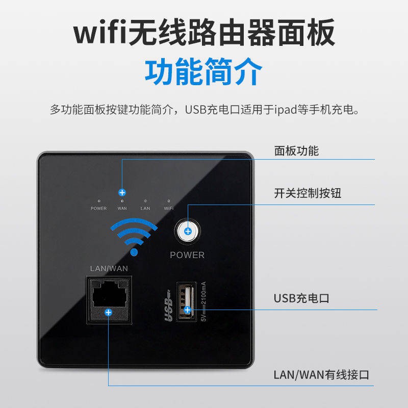 Tường thông minh bộ định tuyến Ổ cắm WiFi nâng cao ngôi nhà vào tường 86 không dây AP Bảng điều khiển AC Rơle