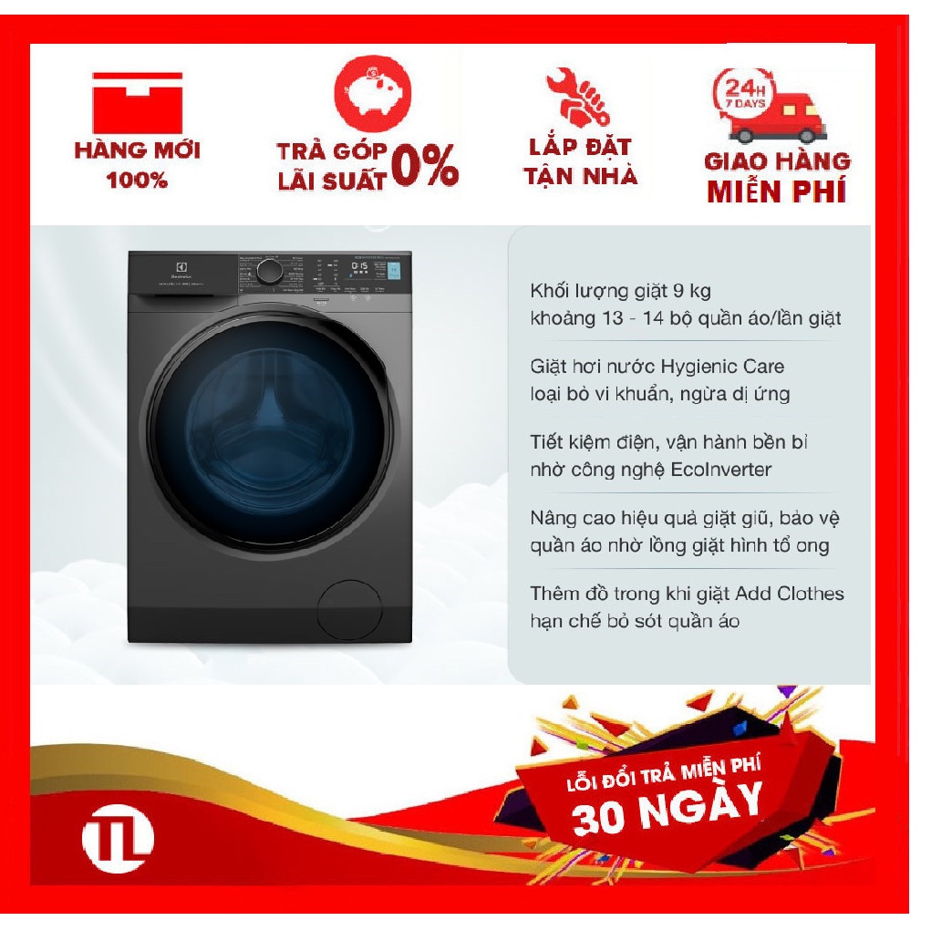 EWF9024P5SB  - Máy giặt cửa trước Electrolux 9.0kg UltimateCare500 EWF9024P5SB - Giao hàng miễn phí HCM