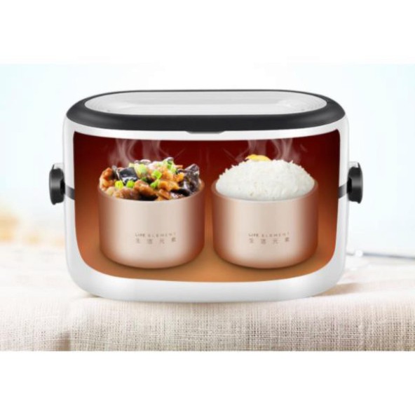 Hộp cơm cắm điện hẹn giờ F27, 1 tầng 2 bát gốm sứ cao câp, nấu chín, hâm nóng và giữ nhiệt F27