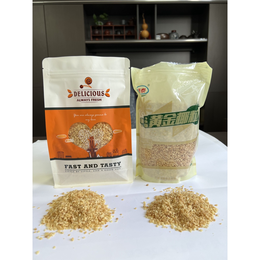 (CÓ SẴN) VỤN DỪA NƯỚNG hàng chuẩn gói TRẮNG 500g - làm trà sữa dừa nướng cực đỉnh