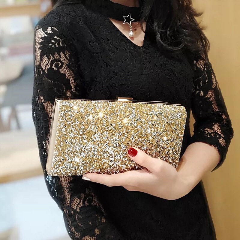 Bóp Đầm Cầm Tay Có Quai Đeo Vai Kết Hạt Thủ Công { Nhận giao hoả tốc trong ngày khu vực tphcm}