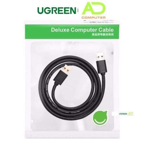 Dây USB 3.0 đực sang đực mạ vàng, dây dạng tròn, độ dài từ 0.5-2m UGREEN US128
