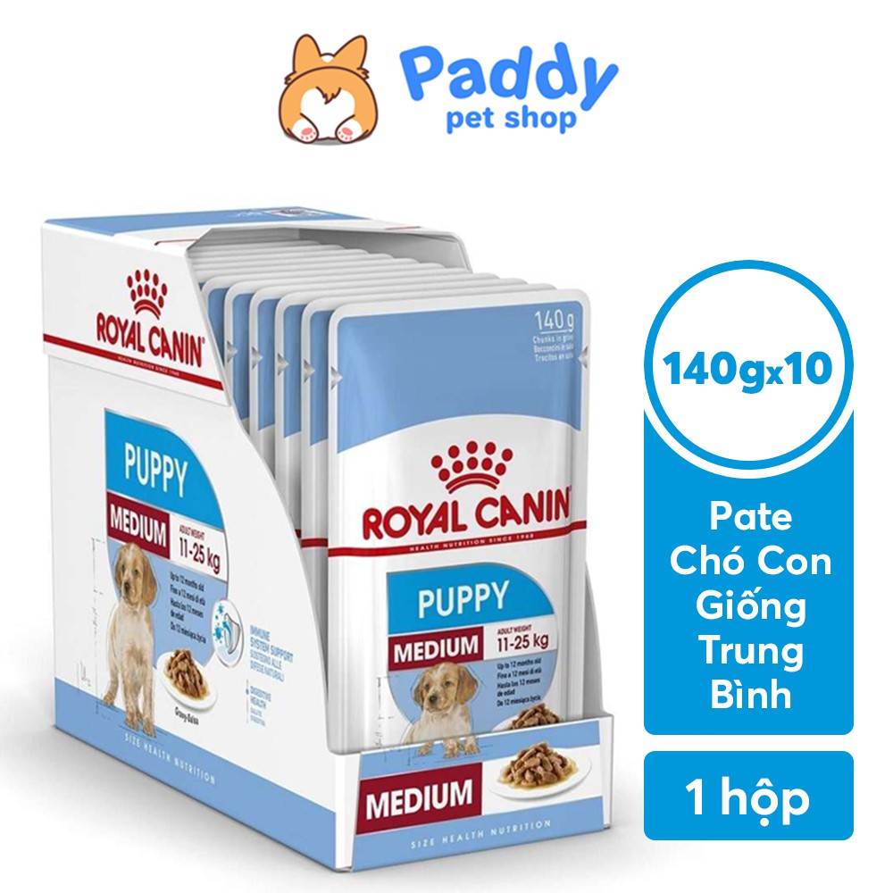 Pate Cho Chó Royal Canin Medium Puppy 140g - Hộp 10 Gói