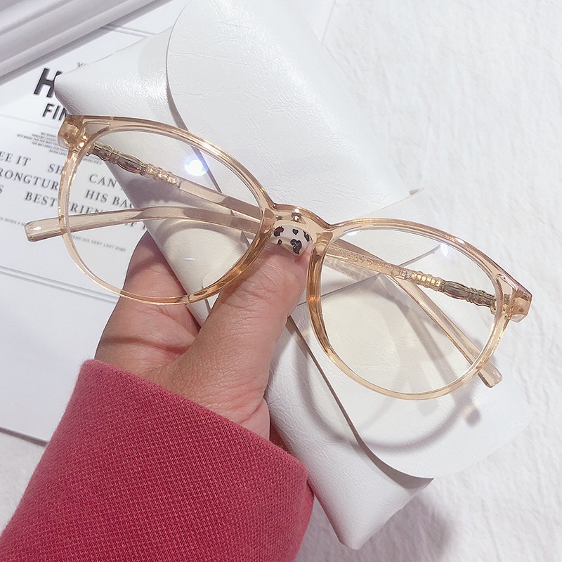 Mắt Kính Gọng Tròn Chống Tia Sáng Xanh Phong Cách Hàn Quốc Sang Trọng