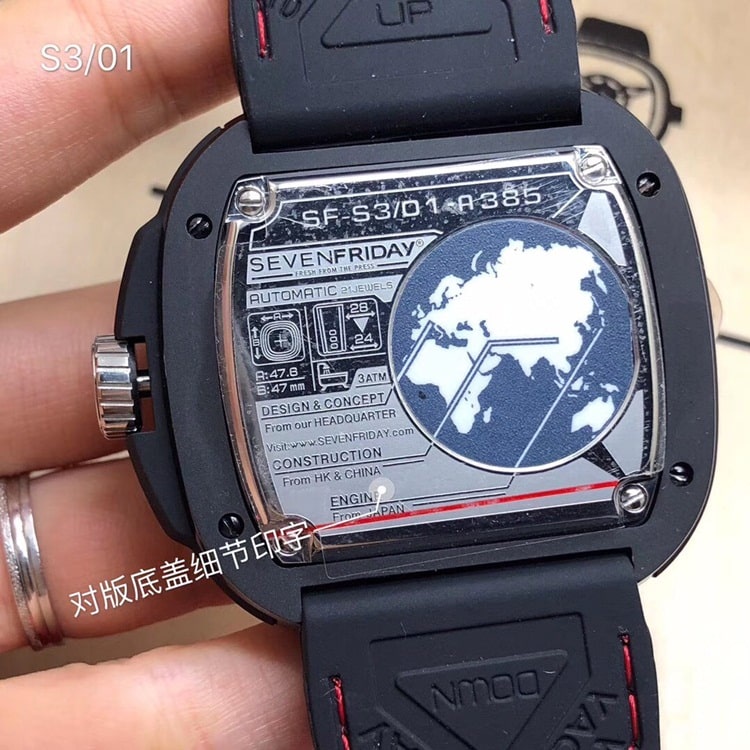 Đồng hồ nam thời trang, SF-S3-01, Automatic, Dây cao su, mặt vuông 47mm, bảo hành 24 tháng - donghokinhmat168