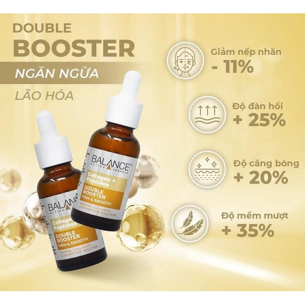 Serum Ngăn Ngừa Lão Hóa, Giảm Nếp Nhăn Balance Active Formula Collagen + Peptides Double Booster 30ml