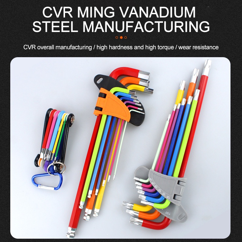 Bộ 9 Cờ Lê Lục Giác Chữ L Đa Màu Tiện Dụng