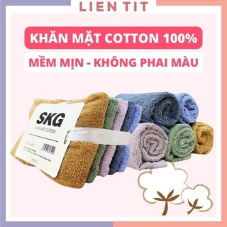 Khăn mặt cotton 100% tự nhiên, mềm mịn, thấm hút không phai màu