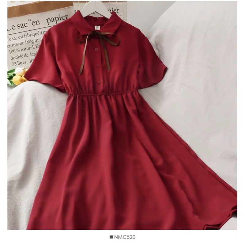 Váy nữ cổ áo polo tay voan | BigBuy360 - bigbuy360.vn