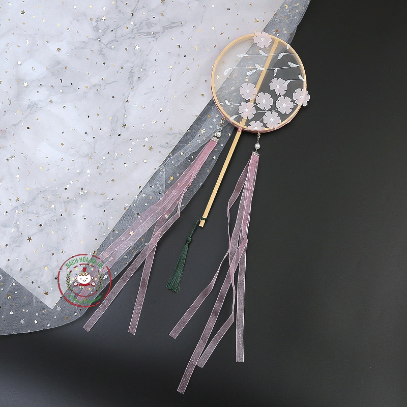 Thêu tay DIY Handmade kit nguyên liệu thêu quạt Cưới quạt thêu tay, phụ kiện chụp ảnh, trang trí - Bách hóa na na