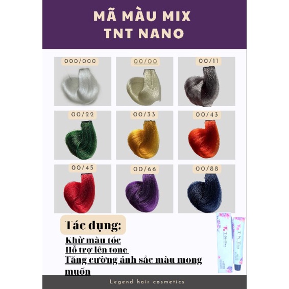 Màu MIX TNT NANO,tuýp màu mix tnt nano 100ml mùi thơm khử màu tóc nâng tone tóc giúp tóc lên màu chuẩn