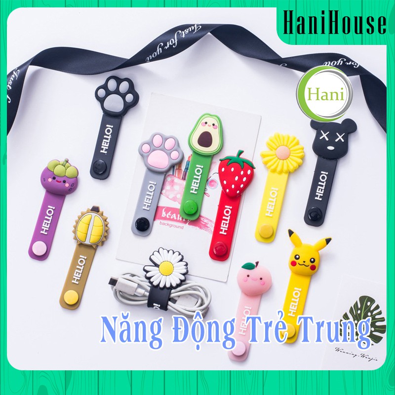 Phụ kiện Dây Quấn Cúc Bấm Bảo Vệ Tai Nghe Cáp Sạc Điện Thoại Đa Năng Hình Xinh Xắn Nhiều Màu Sắc Chất Liệu Silicon Hani | BigBuy360 - bigbuy360.vn