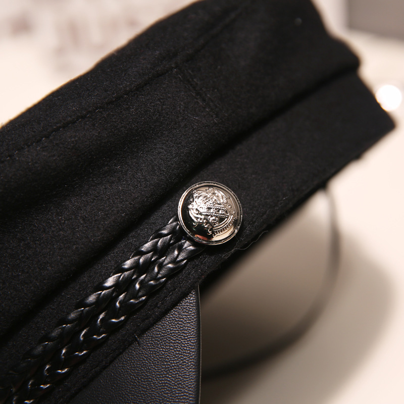 Mũ beret màu xanh dương phong cách quân đội cho nữ