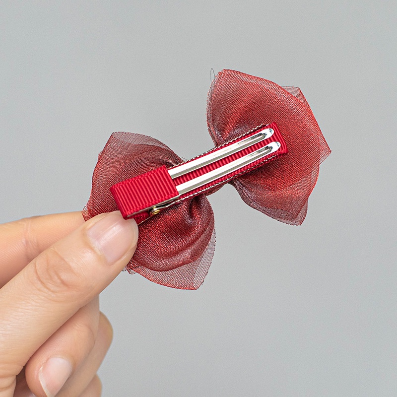 Kẹp Tóc Hình Nơ Phối Lưới Kiểu Hàn Quốc Dễ Thương Xinh Xắn Dành Cho Bé Gái