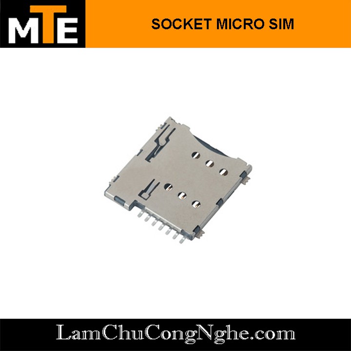 Socket sim 6P PUSH tự nảy sử dụng micro sim cho module simA6, sim800L ...